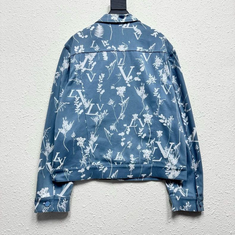 Louis Vuitton Louis Vuitton Blue Denim Jacket with Floral Print Size US L / EU 52-54 / 3 - 2 Thumbnail