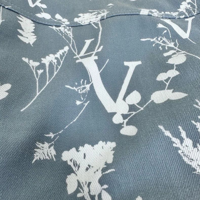 Louis Vuitton Louis Vuitton Blue Denim Jacket with Floral Print Size US L / EU 52-54 / 3 - 5 Thumbnail