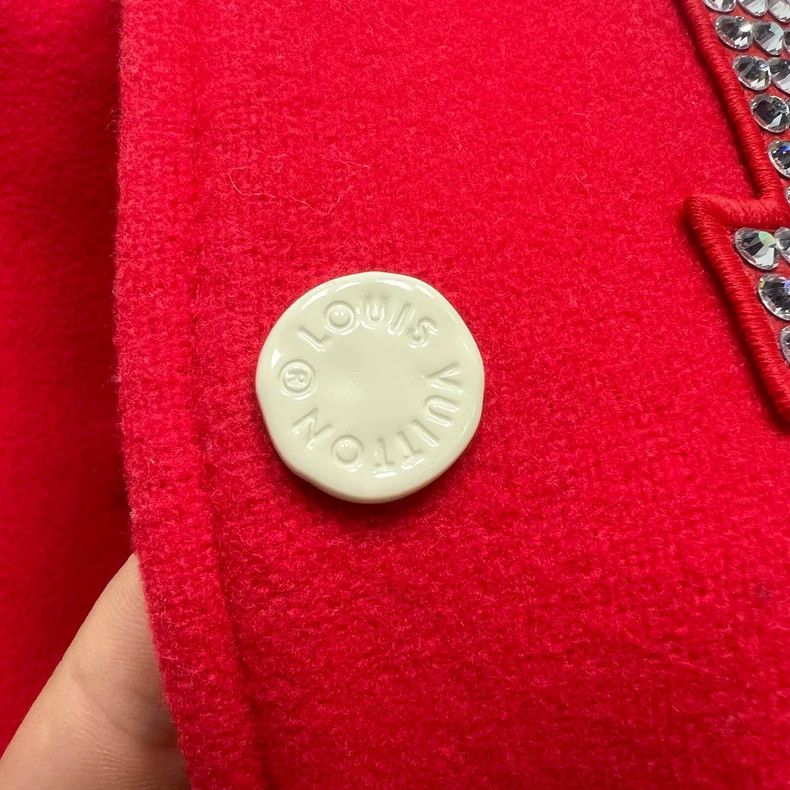 Louis Vuitton Louis Vuitton Red Baseball Jacket with Diamonds Size US L / EU 52-54 / 3 - 7 Thumbnail