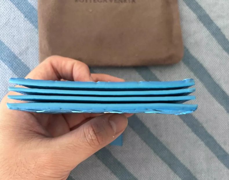 Bottega Veneta Bottega Veneta Cardholder in Blue Size ONE SIZE - 4 Thumbnail