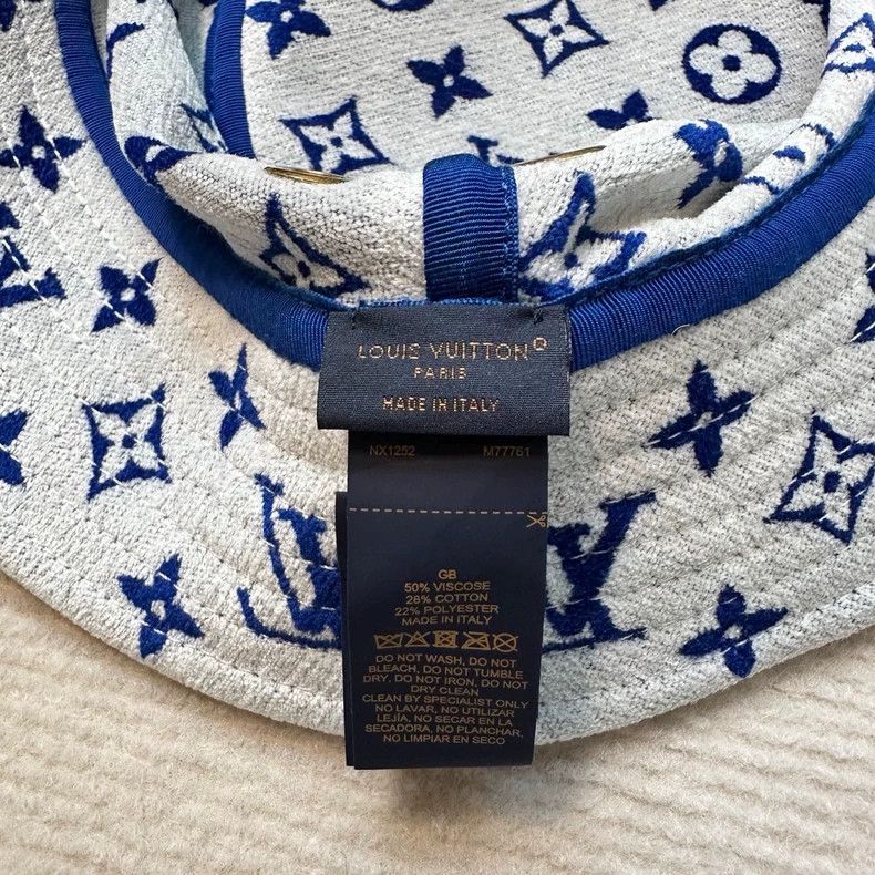Louis Vuitton New LV Louis Vuitton Blue Fisherman Hat Size ONE SIZE - 5 Thumbnail