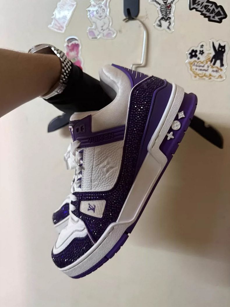 Louis Vuitton New Purple Louis Vuitton Trainer Sneakers for Sale Size US 8.5 / EU 41-42 - 3 Thumbnail