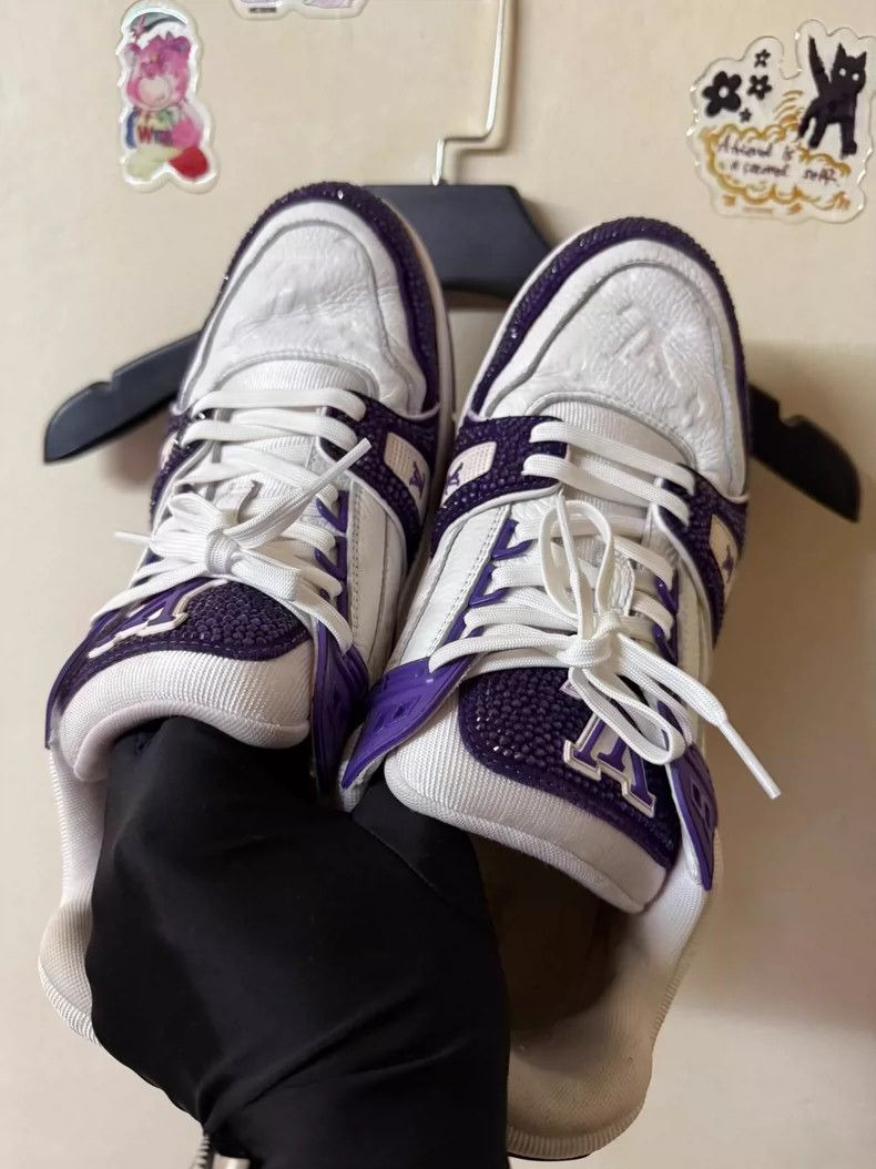 Louis Vuitton New Purple Louis Vuitton Trainer Sneakers for Sale Size US 8.5 / EU 41-42 - 2 Thumbnail