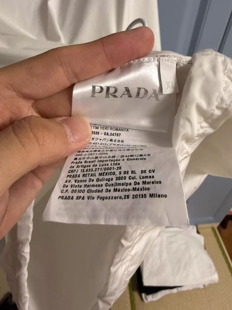 Prada Prada Nylon Short Sleeve Top in White Size US XL / EU 56 / 4 - 4 Thumbnail