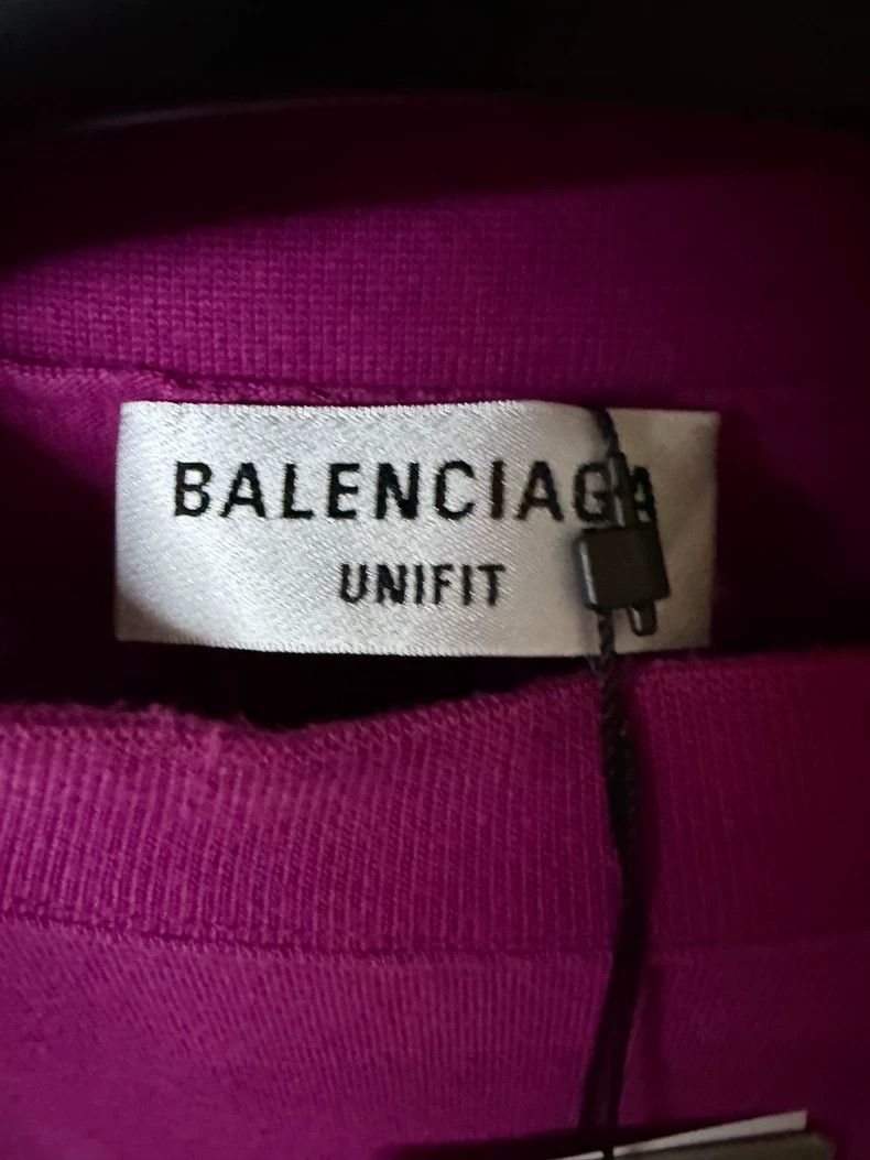 Balenciaga Balenciaga Purple Distressed Short Sleeve Shirt Size US L / EU 52-54 / 3 - 3 Thumbnail