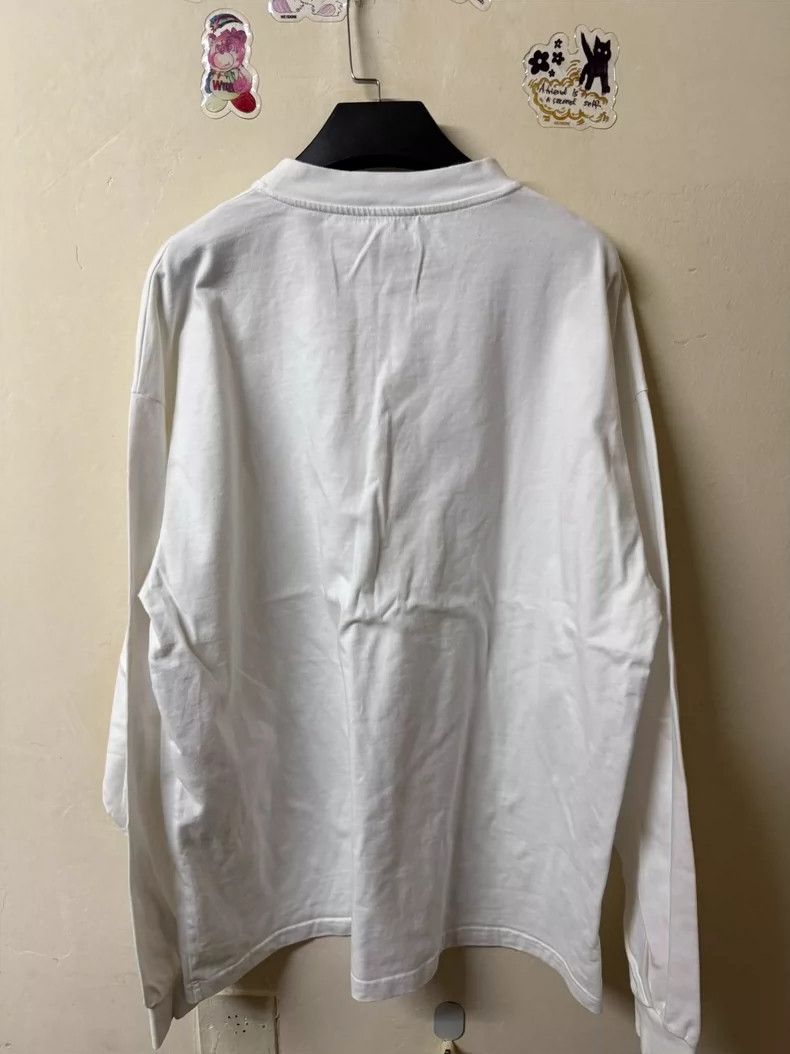Balenciaga Balenciaga White Long Sleeve Shirt with Pink Logo Size US M / EU 48-50 / 2 - 2 Thumbnail