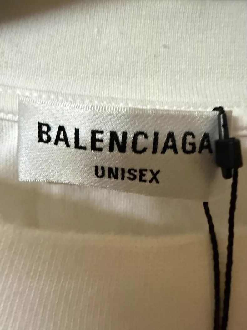 Balenciaga Balenciaga White Long Sleeve Shirt with Pink Logo Size US M / EU 48-50 / 2 - 3 Thumbnail