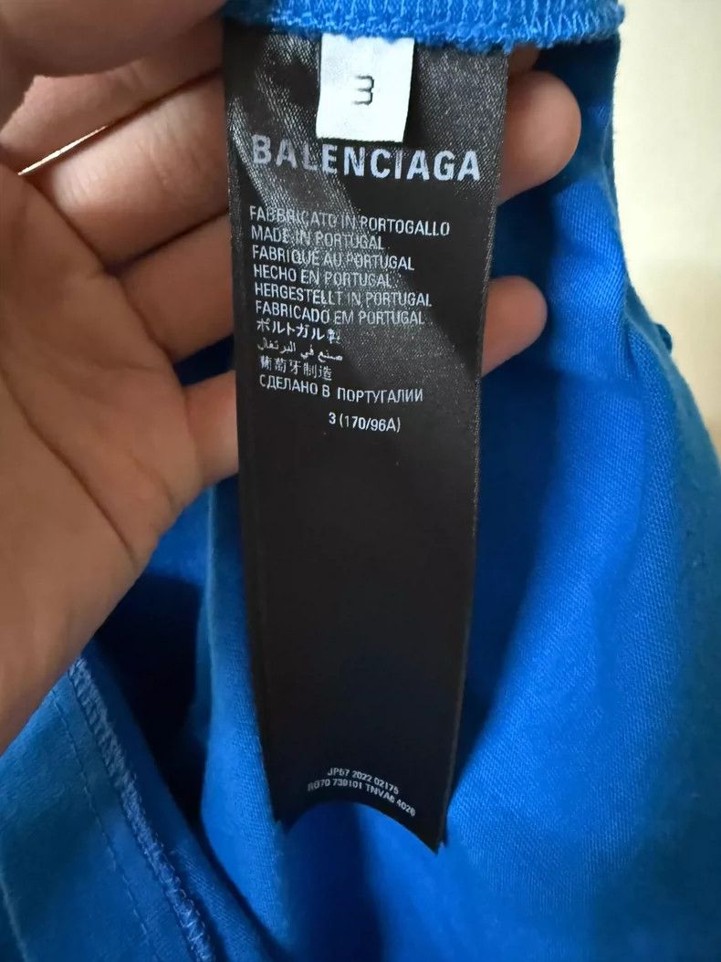 Balenciaga Balenciaga Adidas Collaboration Blue Short Sleeve Shirt Size US M / EU 48-50 / 2 - 4 Thumbnail