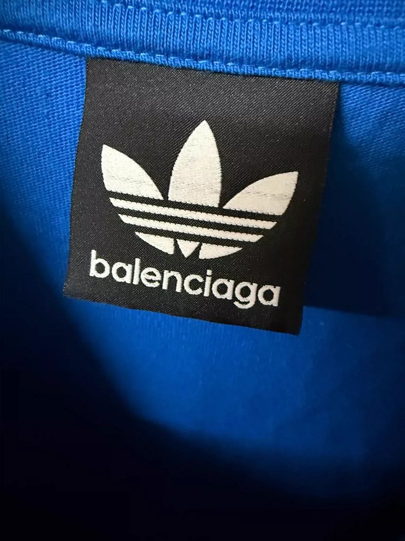 Balenciaga Balenciaga Adidas Collaboration Blue Short Sleeve Shirt Size US M / EU 48-50 / 2 - 3 Thumbnail