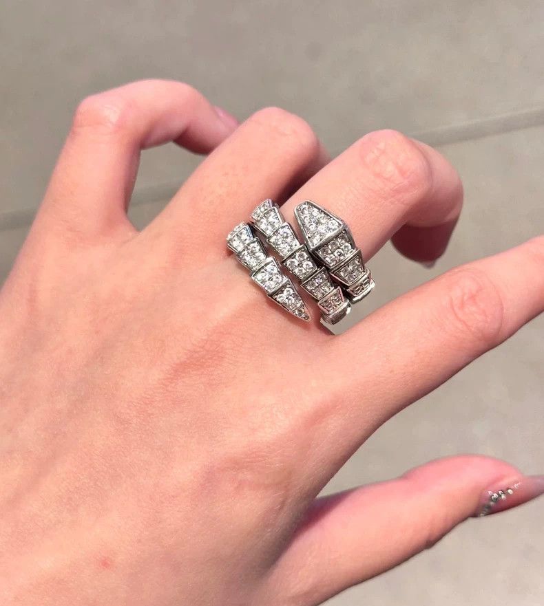 Bvlgari Bvlgari Serpenti Diamond Ring in White Gold Size ONE SIZE - 9 Thumbnail