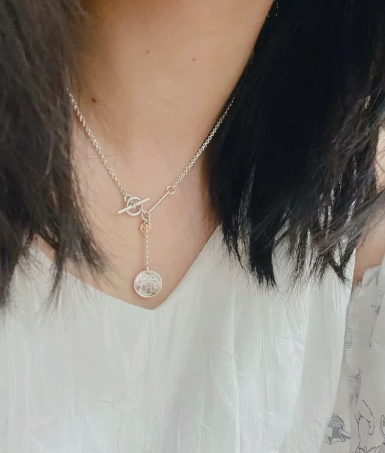 Hermes Hermes Ex-Libris Silver Chain Necklace Size ONE SIZE - 7 Thumbnail