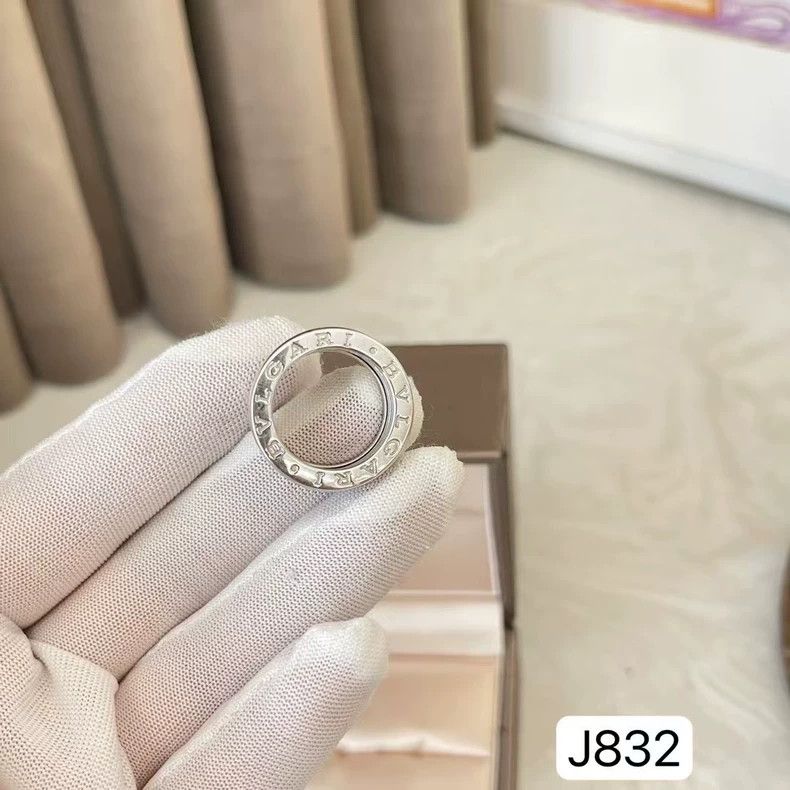 Bottega Veneta BVLGARI Platinum Garnet Spring Ring with Box Size ONE SIZE - 7 Thumbnail