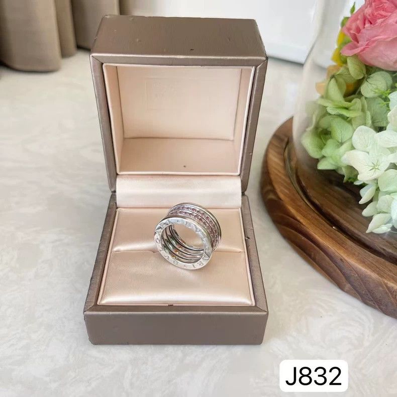 Bottega Veneta BVLGARI Platinum Garnet Spring Ring with Box Size ONE SIZE - 2 Thumbnail