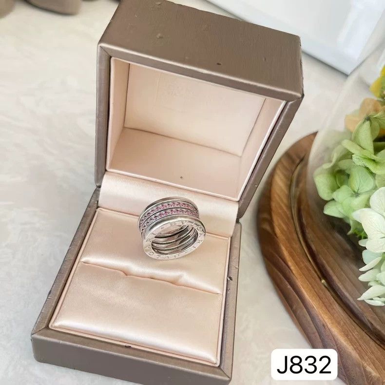 Bottega Veneta BVLGARI Platinum Garnet Spring Ring with Box Size ONE SIZE - 4 Thumbnail