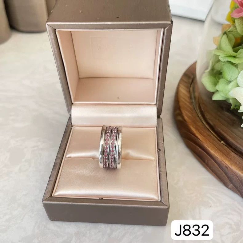Bottega Veneta BVLGARI Platinum Garnet Spring Ring with Box Size ONE SIZE - 5 Thumbnail