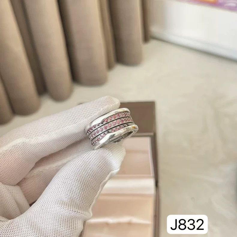 Bottega Veneta BVLGARI Platinum Garnet Spring Ring with Box Size ONE SIZE - 6 Thumbnail