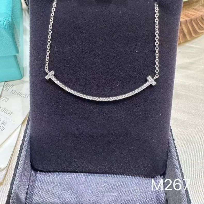 Tiffany & Co. Tiffany Platinum Smile Full Diamond Necklace Size ONE SIZE - 2 Thumbnail