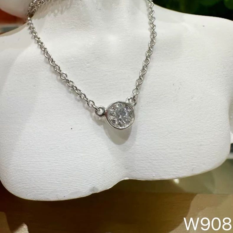 Tiffany & Co. Tiffany Platinum Necklace with Single Diamond Size ONE SIZE - 3 Thumbnail
