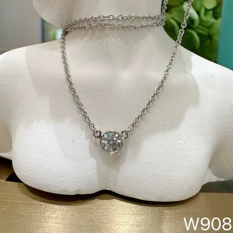 Tiffany & Co. Tiffany Platinum Necklace with Single Diamond Size ONE SIZE - 2 Thumbnail
