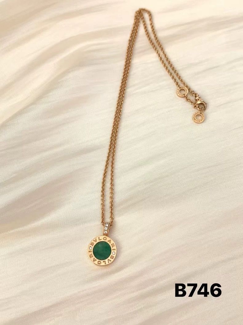 Bottega Veneta BVLGARI Emerald Rose Gold Necklace Size ONE SIZE - 4 Thumbnail