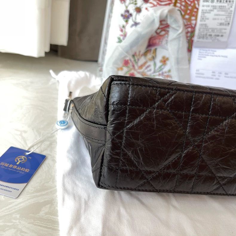 Dior Diorstar Hobo Black Ruched Leather Bag Size ONE SIZE - 5 Thumbnail
