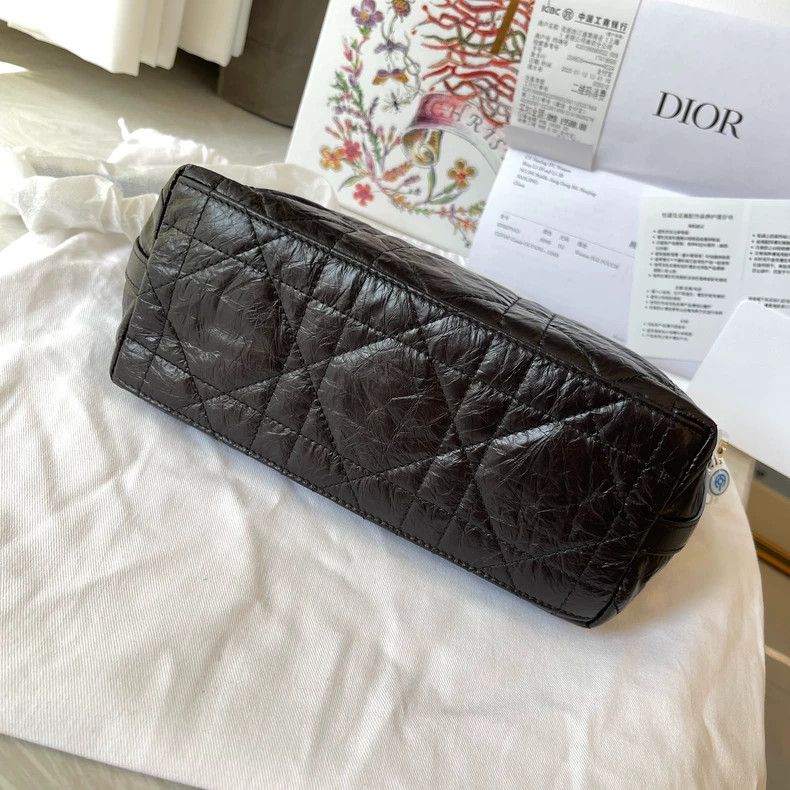 Dior Diorstar Hobo Black Ruched Leather Bag Size ONE SIZE - 4 Thumbnail