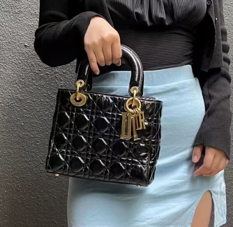 Dior Dior Black Gold Oil Wax Leather Handbag Size ONE SIZE - 2 Thumbnail