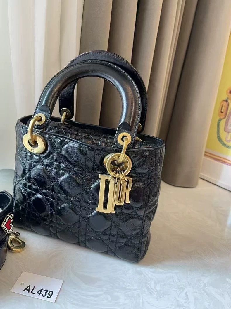 Dior Dior Black Gold Oil Wax Leather Handbag Size ONE SIZE - 6 Thumbnail