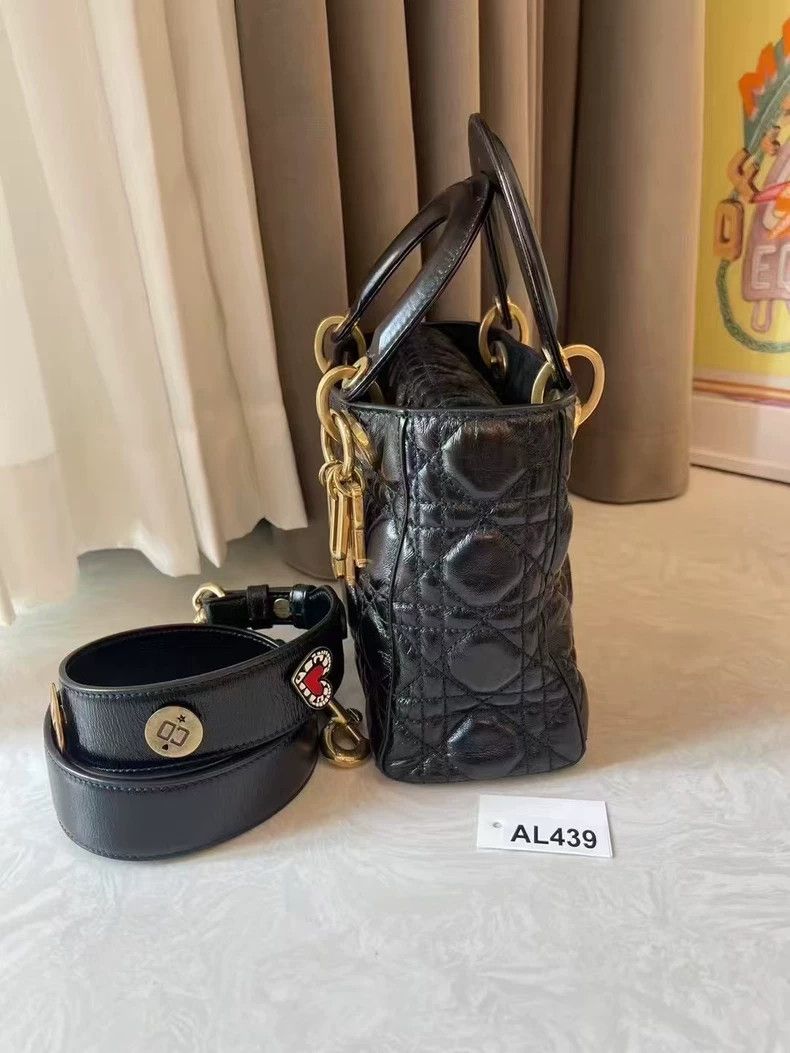 Dior Dior Black Gold Oil Wax Leather Handbag Size ONE SIZE - 4 Thumbnail