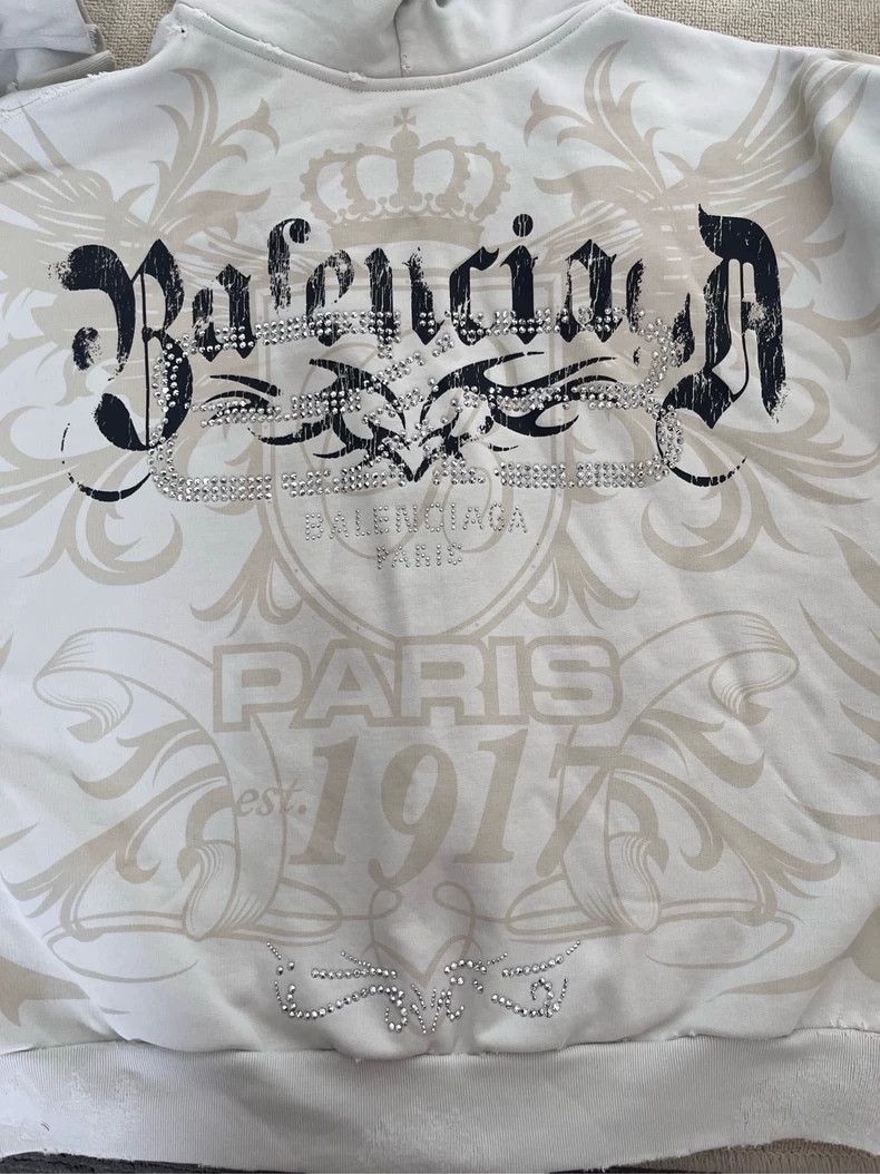 Balenciaga Balenciaga Graphic Pattern Zip-Up Hooded Jacket Size US L / EU 52-54 / 3 - 3 Thumbnail