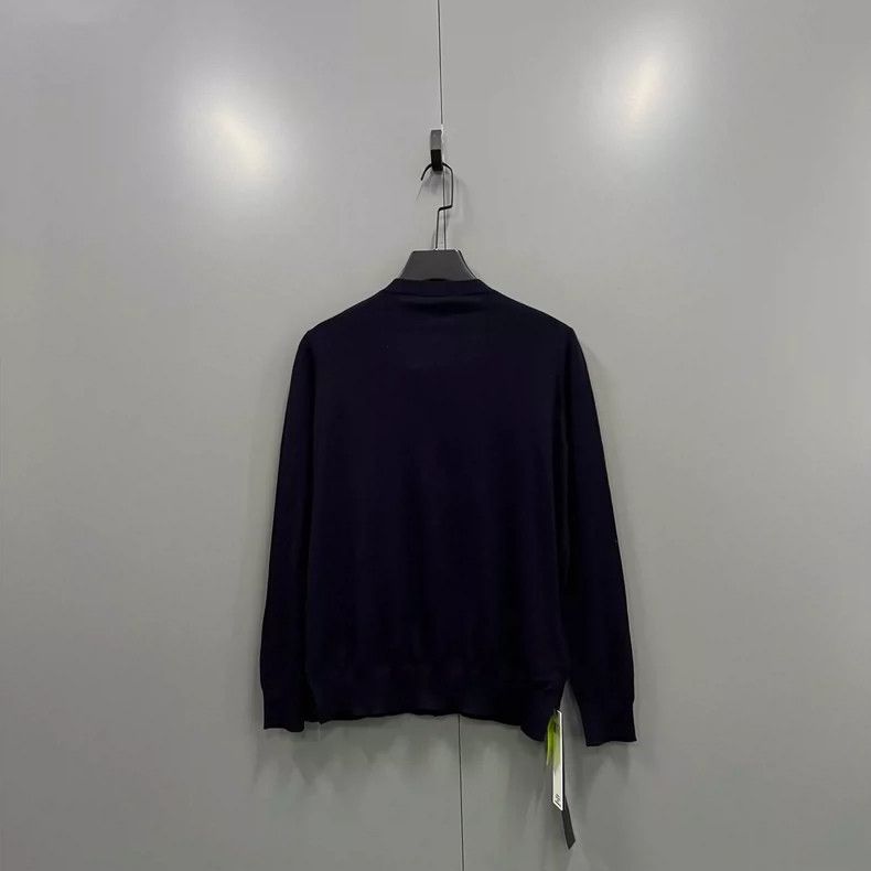 Prada PRADA Navy Cardigan with Triangle Logo Size US M / EU 48-50 / 2 - 2 Thumbnail