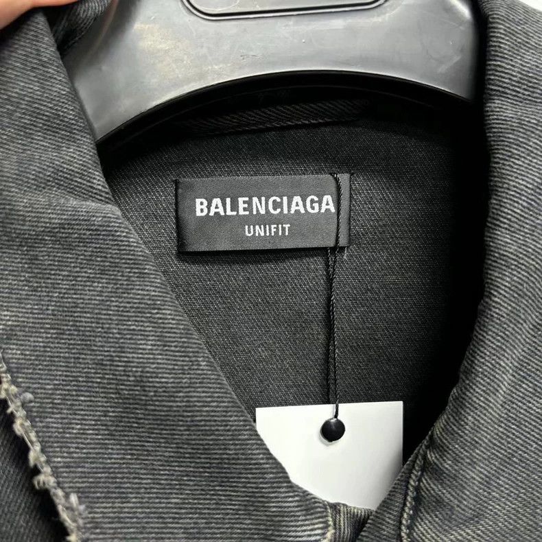 Balenciaga Balenciaga Black Logo Print Denim Jacket Size US S / EU 44-46 / 1 - 4 Thumbnail