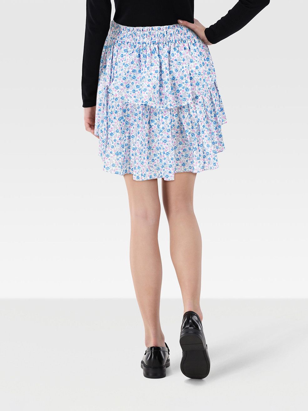 LoveShackFancy Floral Pattern Tiered Mini Skirt Size 28" / US 6 / IT 42 - 2 Thumbnail