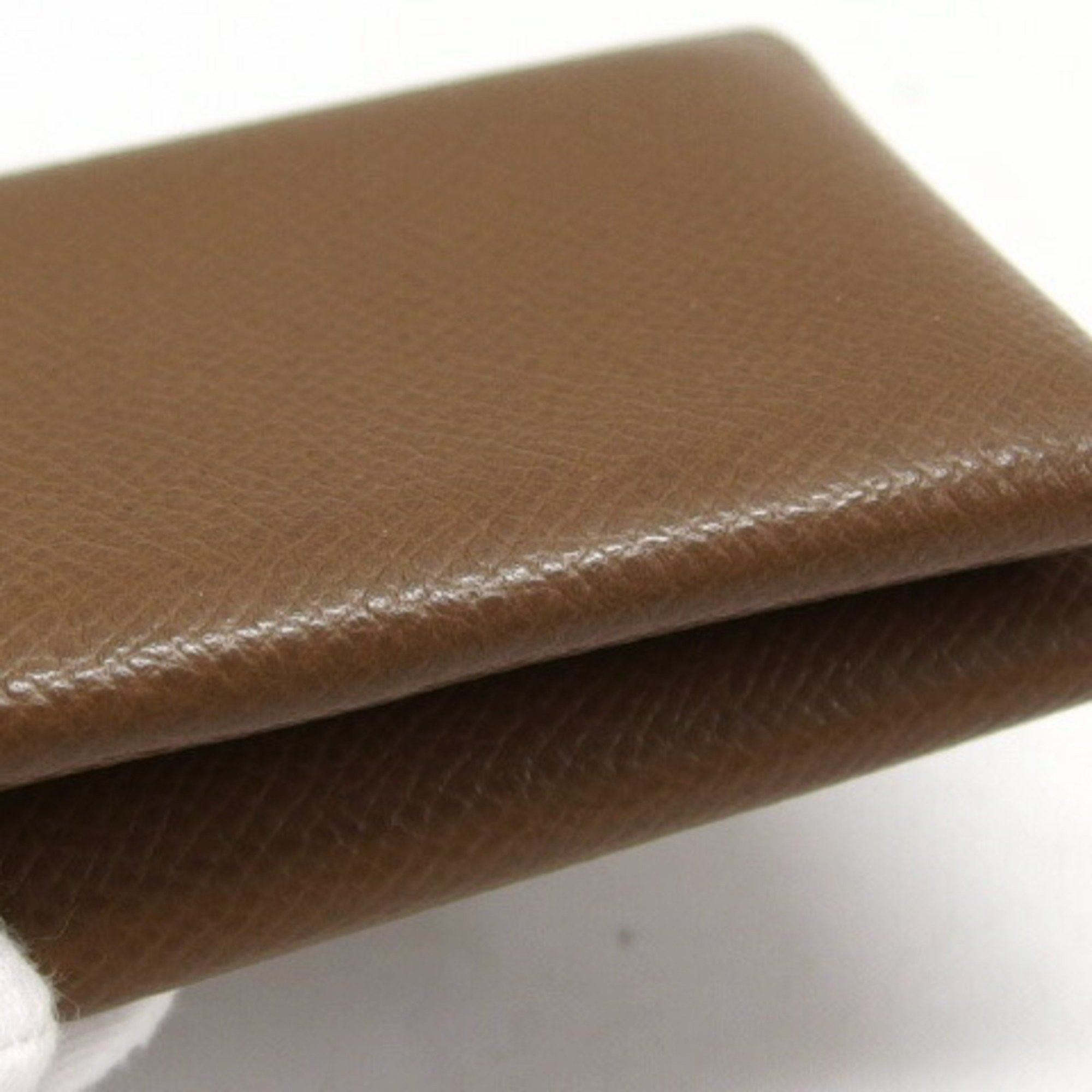 Hermes Hermes Calvi Duo Bi-fold Coin Purse Maroon Brown Size ONE SIZE - 9 Thumbnail