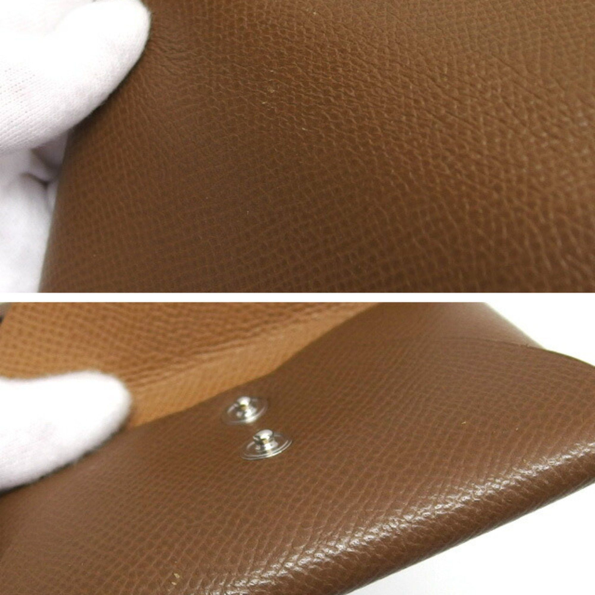 Hermes Hermes Calvi Duo Bi-fold Coin Purse Maroon Brown Size ONE SIZE - 10 Thumbnail