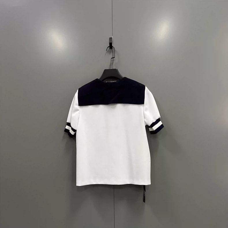 Miu Miu Miu Miu Logo Print Navy Collar Shirt Size US M / EU 48-50 / 2 - 2 Thumbnail