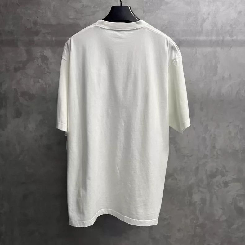 Balenciaga Balenciaga White Distressed Logo Short Sleeve T-shirt Size US S / EU 44-46 / 1 - 2 Thumbnail