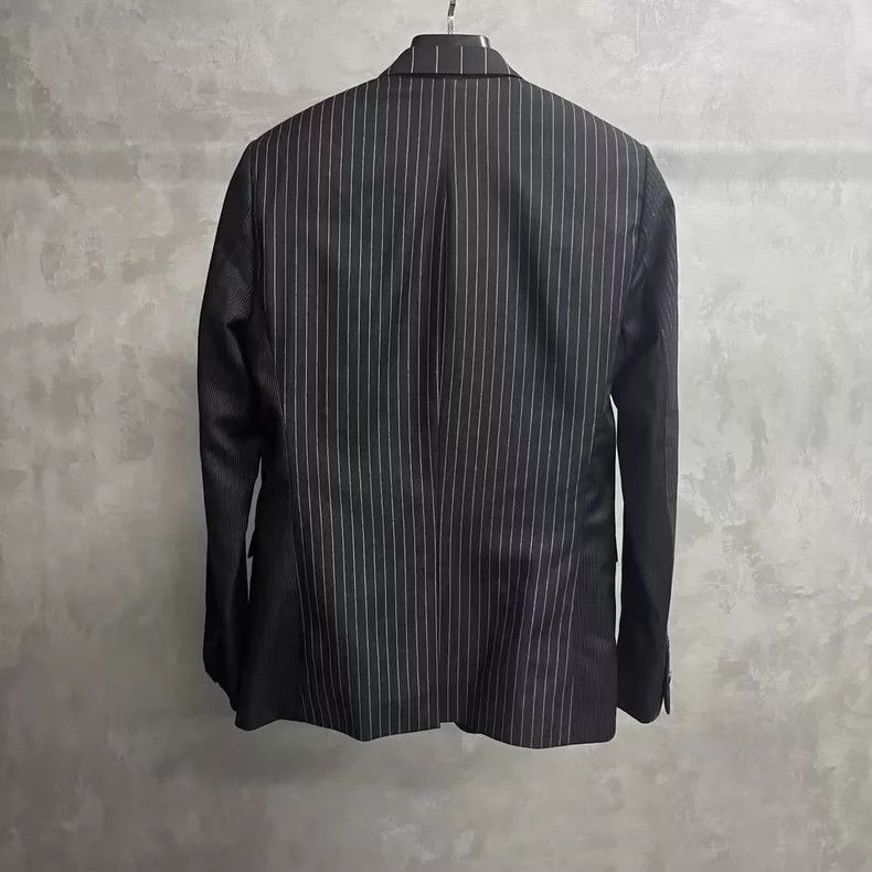 Dior Dior Black Striped Three-Button Blazer Jacket Size US M / EU 48-50 / 2 - 2 Thumbnail