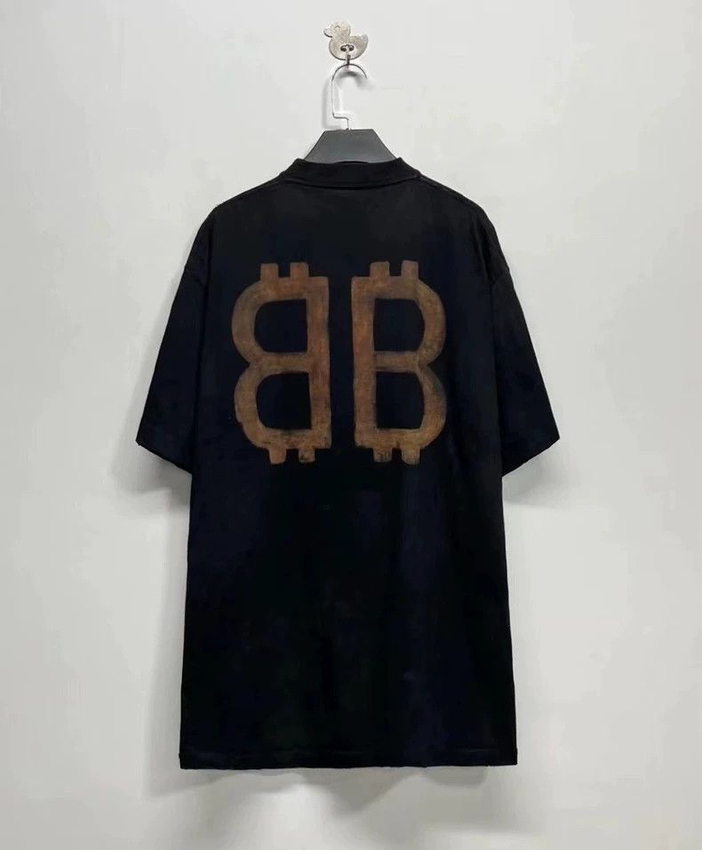 Balenciaga Balenciaga Bitcoin Wash Vintage Short Sleeve Shirt Size US M / EU 48-50 / 2 - 2 Thumbnail