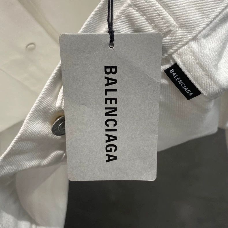 Balenciaga Balenciaga White Embroidered Denim Jacket Size US M / EU 48-50 / 2 - 4 Thumbnail