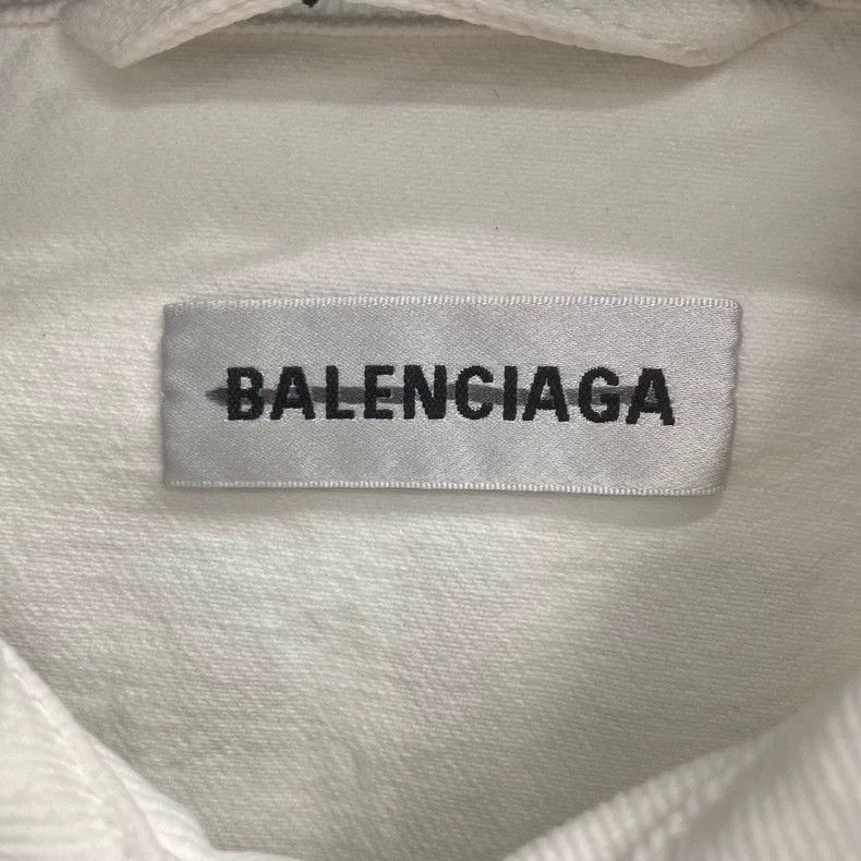 Balenciaga Balenciaga White Embroidered Denim Jacket Size US M / EU 48-50 / 2 - 3 Thumbnail
