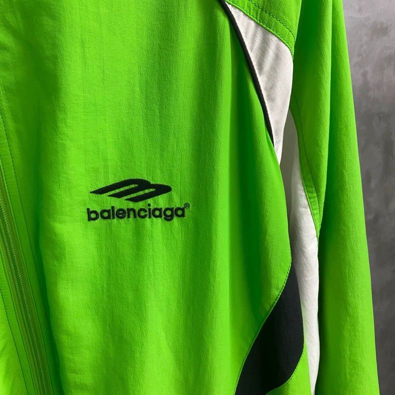 Balenciaga Green Embroidered Logo School Jacket Size US XXS / EU 40 - 3 Thumbnail