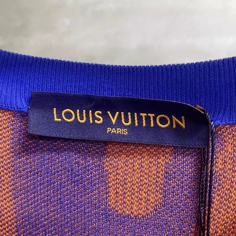 Louis Vuitton Louis Vuitton Orange Graphic Short Sleeve Knit Size US XL / EU 56 / 4 - 3 Thumbnail