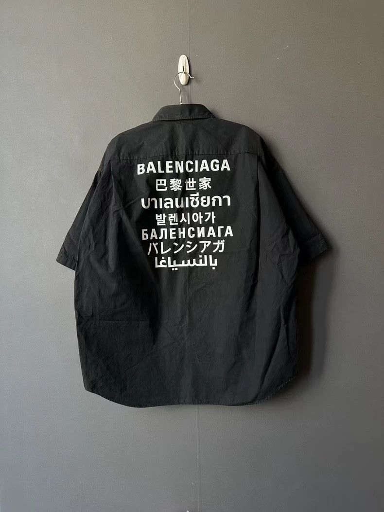 Balenciaga Balenciaga Short Sleeve Shirt in Black Size US M / EU 48-50 / 2 - 2 Thumbnail