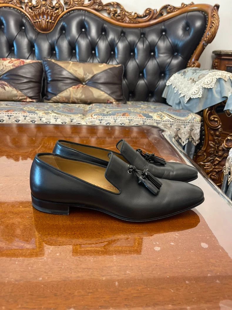 Christian Louboutin Christian Louboutin Men's Black Leather Shoes Size US 9 / EU 42 - 4 Thumbnail