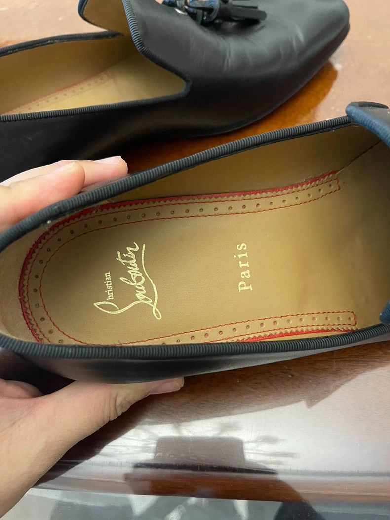 Christian Louboutin Christian Louboutin Men's Black Leather Shoes Size US 9 / EU 42 - 7 Thumbnail