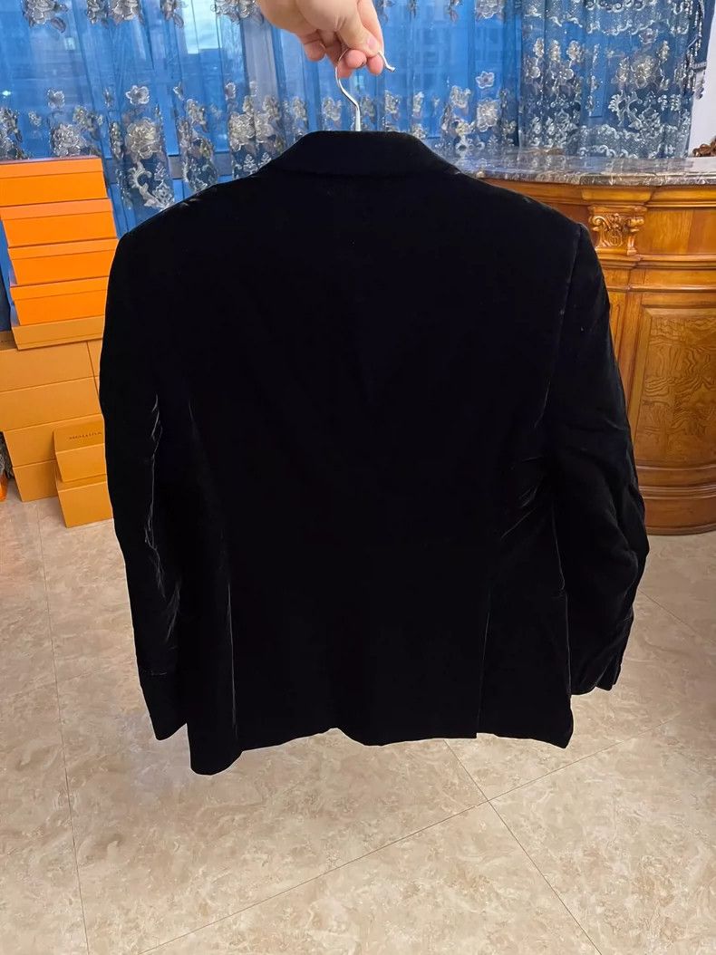 Emporio Armani Giorgio Armani Black Velvet Blazer Coat Size US M / EU 48-50 / 2 - 3 Thumbnail