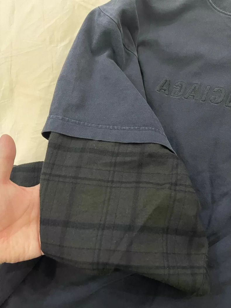 Balenciaga BALENCIAGA Gray Sweatshirt with Checkered Sleeves Size US L / EU 52-54 / 3 - 5 Thumbnail