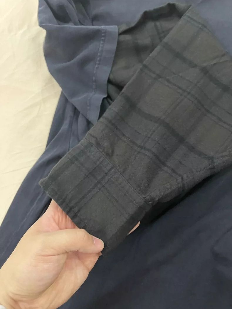 Balenciaga BALENCIAGA Gray Sweatshirt with Checkered Sleeves Size US L / EU 52-54 / 3 - 6 Thumbnail