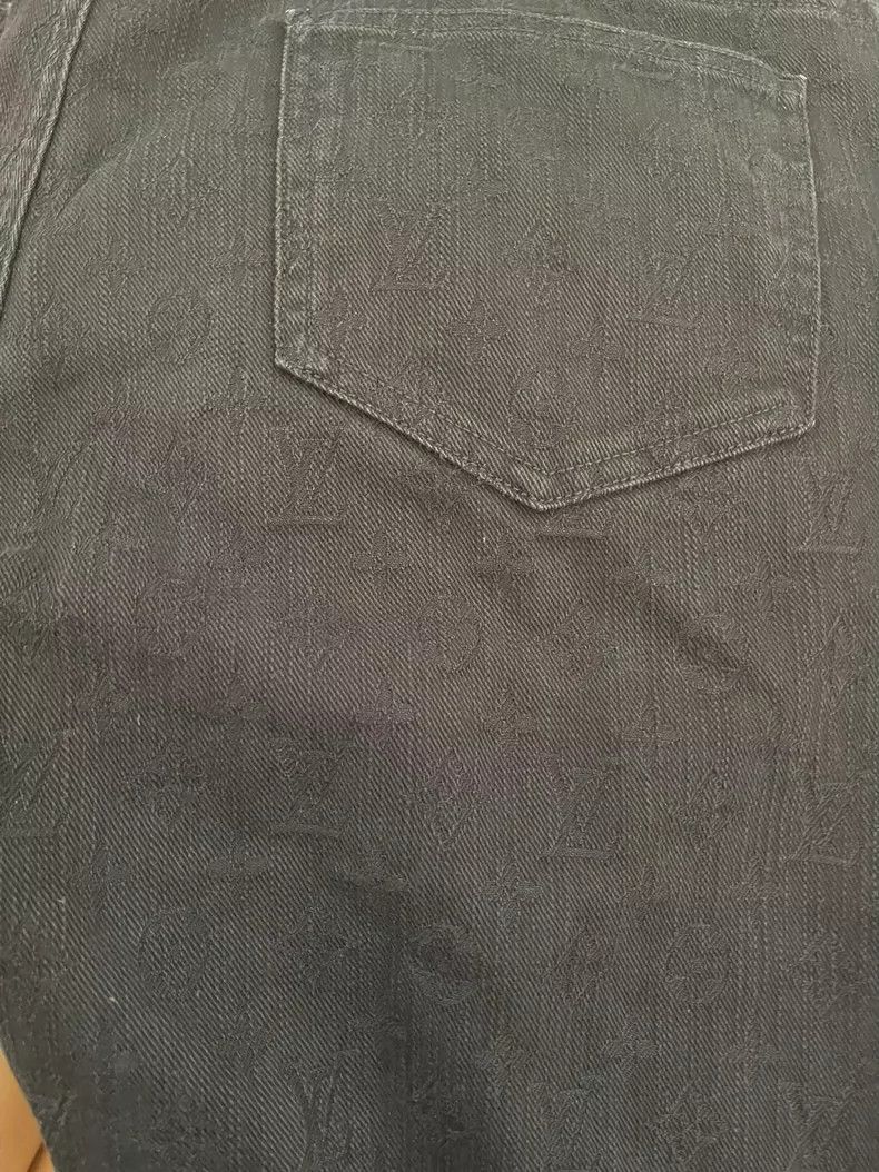 Louis Vuitton Louis Vuitton Black Denim Pants with Logo Design Size US 36 / EU 52 - 3 Thumbnail